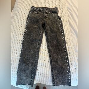 Aqua Charcoal Denim with Metallic Details